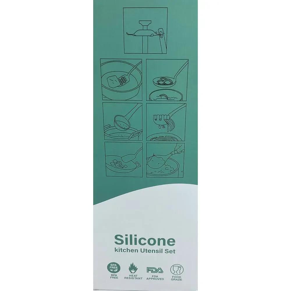 Silicone Kitchen Utensil Set, 21 Pieces, Gray
